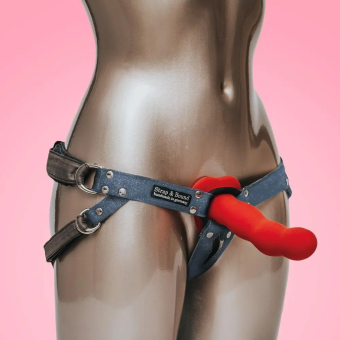 Джинсовые трусики для страпона с кольцом Fun Factory Джинсовые трусики для страпона с кольцом Fun Factory