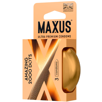 Точечные презервативы Maxus 2000 Amazing Dots 3 шт с кейсом