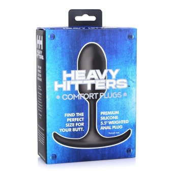 Черная анальная пробка с утяжелением Premium Silicone Weighted Anal Plug Medium - 14 см.