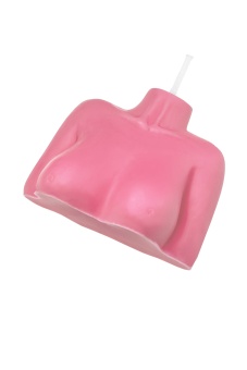 Розовая сувенирная свеча «Женский силуэт»