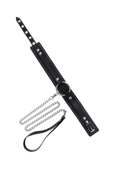 Кожаный ошейник-чокер с поводком