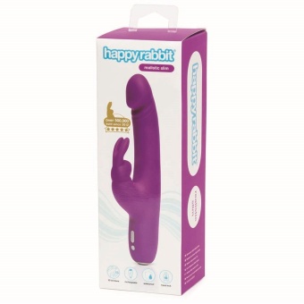 Вибратор Happy Rabbit Slimline Realistic фиолетовый 24 см