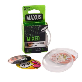 Набор презервативов Maxus Mixed 3 штуки с пластиковым кейсом