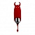 Мощная вибропулька Маленький Демон Mini Vibrator Devol красный 8,5 см