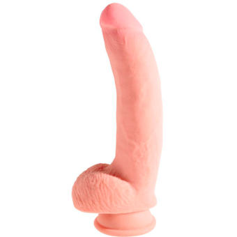 Фаллоимитатор с мошонкой на присоске King Cock Triple Density 19 см телесный