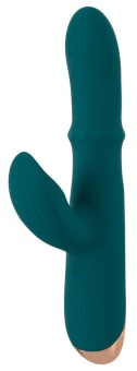 Зеленый вибратор-кролик с подвижным кольцом Thumping Rabbit Vibrator - 22,7 см.