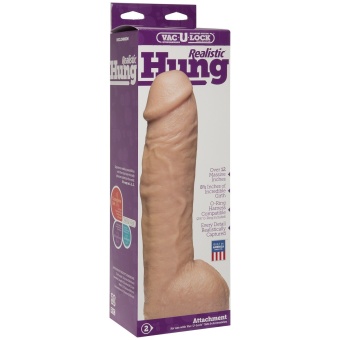 Большая насадка для трусиков Vac-U-Lock Realistic Hung - 31,7 см