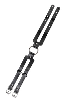 Черный кожаный чокер-ошейник из двух ремешков