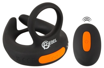 Черный вибростимулятор мошонки RC Scrotum Stimulator with Vibration