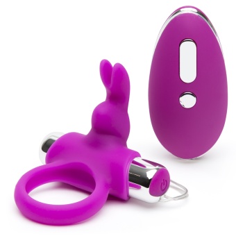 Виброкольцо Happy Rabbit с пультом управления фиолетовое