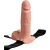 Полый реалистичный фаллопротез с вибрацией Hollow Rechargeable Strap-on with Balls 20 см телесный