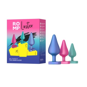 Набор анальных пробок Romp Luster с основанием сердечком