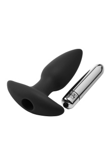 Черная анальная вибропробка FantASStic Vibrating Plug - 14 см.