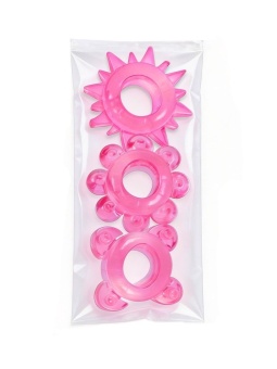 Комплект из 3 розовых эрекционных колец