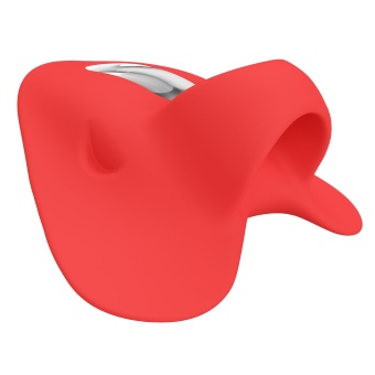 Красный вибратор на палец Carnation