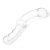 Стеклянный двусторонний фаллоимитатор Girthy Double Sided Dong With Anal Bead прозрачный