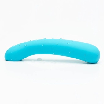 Голубой вибратор с подвижной головкой iroha Fit+ Aonami - 18 см.