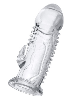 Прозрачная насадка на пенис с шипиками и коготком - 13,5 см. Прозрачная насадка на пенис с шипиками и коготком - 13,5 см.
