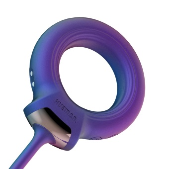 Фиолетовое эрекционное виброкольцо с анальным шариком Eclipse