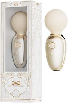 Бежевый мини-вибратор с функцией нагрева Ava