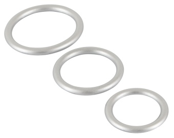 Набор из 3 эрекционных колец Metallic Silicone Cock Ring Set