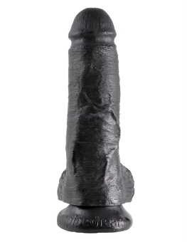 Фаллоимитатор на присоске с мошонкой King Cock with Balls 20 см чёрный