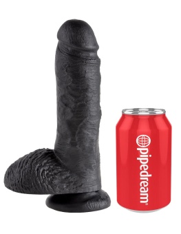 Фаллоимитатор на присоске с мошонкой King Cock with Balls 20 см чёрный