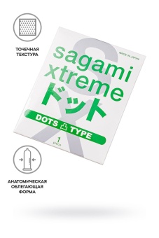 Утончённые рельефные презервативы Sagami Xtreme Type-E 1 шт