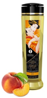 Массажное масло Shunga Stimulation с ароматом персика - 240 мл